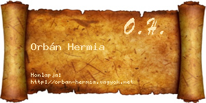 Orbán Hermia névjegykártya